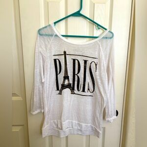 Fifth Sun Black and White Graphic Sweatshirt 3/4 Sleeve